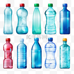 透明塑料图片_各式水塑水瓶
