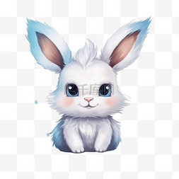 彩色小图案图片_手绘可爱的兔子插图高级矢量
