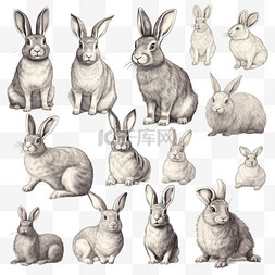 兔子老师与兔子图片_手绘复活节兔子系列