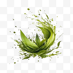 绿茶图片_向量洒上现实的绿茶或抹茶