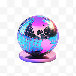 紫色地球地球图片_3d立体紫色地球免扣元素