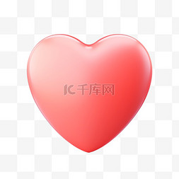 立体3d红心图片_3D立体情人节七夕节爱心一颗红心