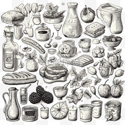 食品手绘画图片_手绘食品元素