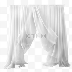 窗帘布插画图片_白色窗帘隔绝在透明上