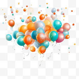 喜庆金色彩带图片_气球派对庆典或特殊的生日装饰