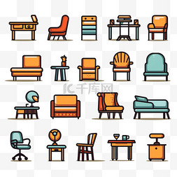 家庭桌椅图片_家具图标
