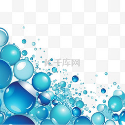 蓝色背景泡泡图片_带文本空间的水泡背景