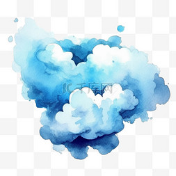 天空水墨云图片_抽象水彩蓝云