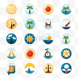 夏季和海滩标志