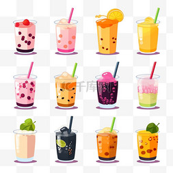 茶类饮品图片_泡泡茶标志系列
