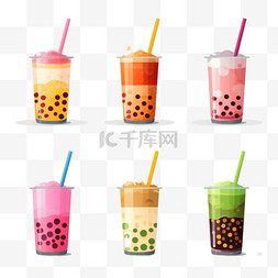 茶类饮品图片_泡泡茶标志系列