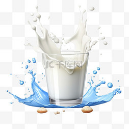 广告设计素材图片_牛奶广告写实海报