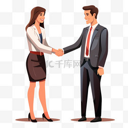 做生意的女人图片_女人和男人握手做生意