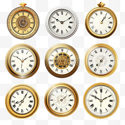不同时间图片_一套六种不同的时钟