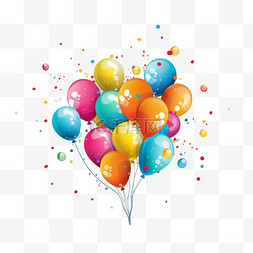 生日快乐卡图片_色彩鲜艳的节日气球设计载体