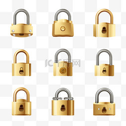 挂锁解锁图标图片_挂锁或锁定打开和锁定关闭图标隔