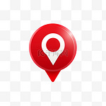 白色背景上带有红色地图位置指针符号的定点图标