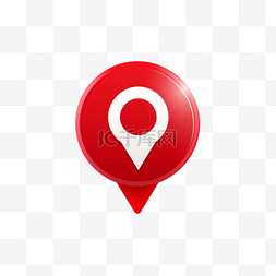 白色地点图标图片_白色背景上带有红色地图位置指针