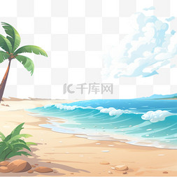 海滩棕榈树图片_海滩背景