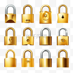 密码挂锁图片_挂锁或锁定打开和锁定关闭图标隔
