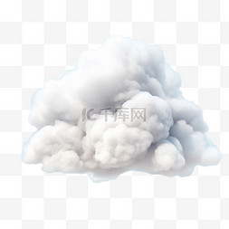 晴空图片_逼真的白色蓬松云隔离在透明上