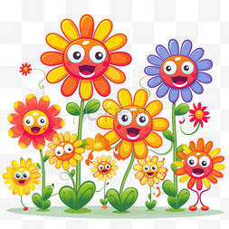 搞笑儿童图片_时髦的花朵卡通人物搞笑快乐雏菊