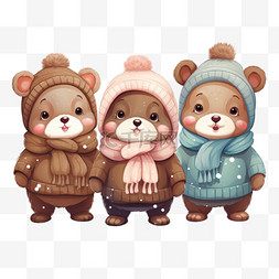 四只可爱的熊