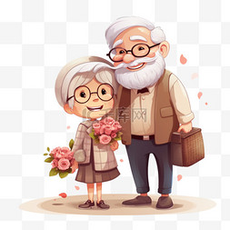 家庭日图片_国际祖父母日插图动画片