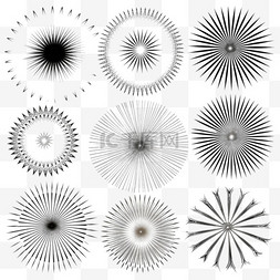 太阳光线图片_白色太阳爆发矢量集