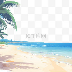 夏日沙滩素材图片_海滩背景