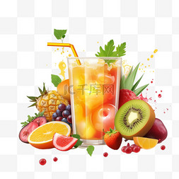 饮品广告素材图片_天然果汁广告