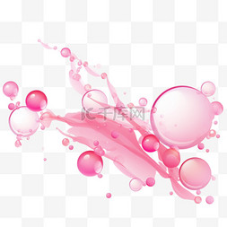 液体插图图片_粉红色胶原蛋白气泡插图