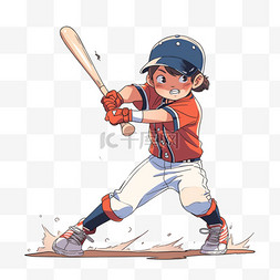棒球男孩图片_棒球男孩卡通元素