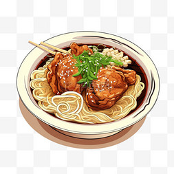 拌面菜单图片_手绘mie ayam食品
