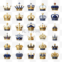 皇冠徽标图片素材图片_一套50枚皇冠图案