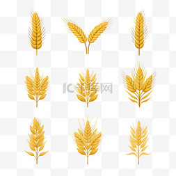 企业公司标志图片_扁平小麦标志系列