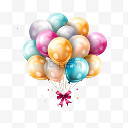 金色气球边框图片_优雅的生日快乐与逼真的气球
