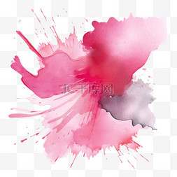 详细的手绘粉红色水彩画背景