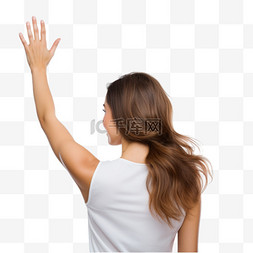 女人的手图片_女人举起手向左看的背影