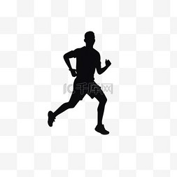运动员健身剪影图片_白色阴影隔离的矢量奔跑的人类图