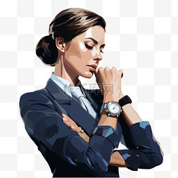 手表的图片_看手表的西装的女人