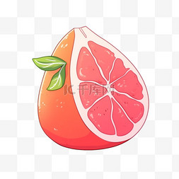 吃柚子的情侣图片_手绘元素秋天柚子水果