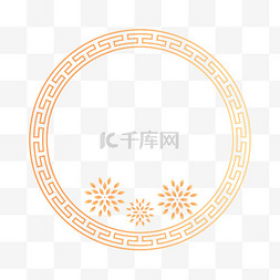 女装印花图案图片_中国风节日装饰中式圆形边框图案