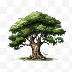 大树怎么画怎么画图片_水彩风格大树枝叶繁多免扣元素
