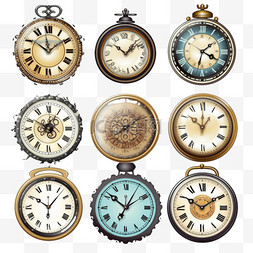 钟面图片_一套六种不同的时钟