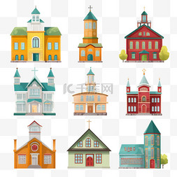 房产81图片_独立的彩色建筑学校教堂，具有不