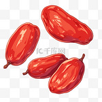 大红枣卡通秋天成熟的手绘元素