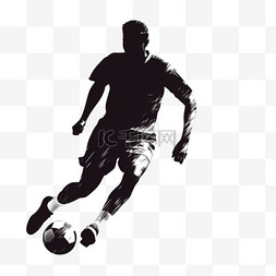 修理工剪影图片_平面设计足球运动员剪影插图