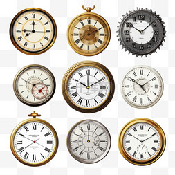 时间轴向上箭头图片_一套六种不同的时钟