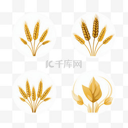 品牌设计公司图片_扁平小麦标志系列